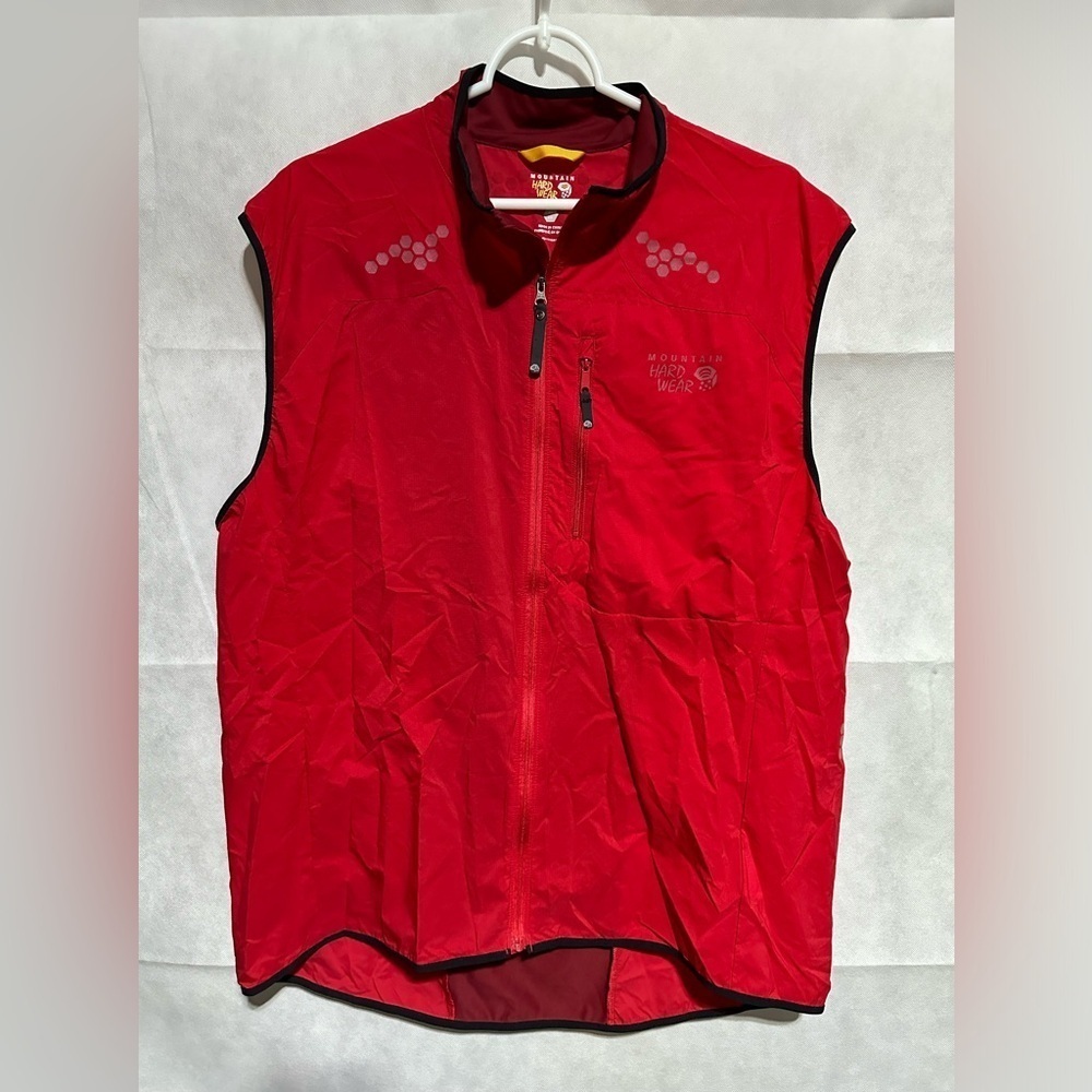 Mountain Hardware Nylon Vest Men’s XL Red Reflective Gorpcore Full Zip Cycling